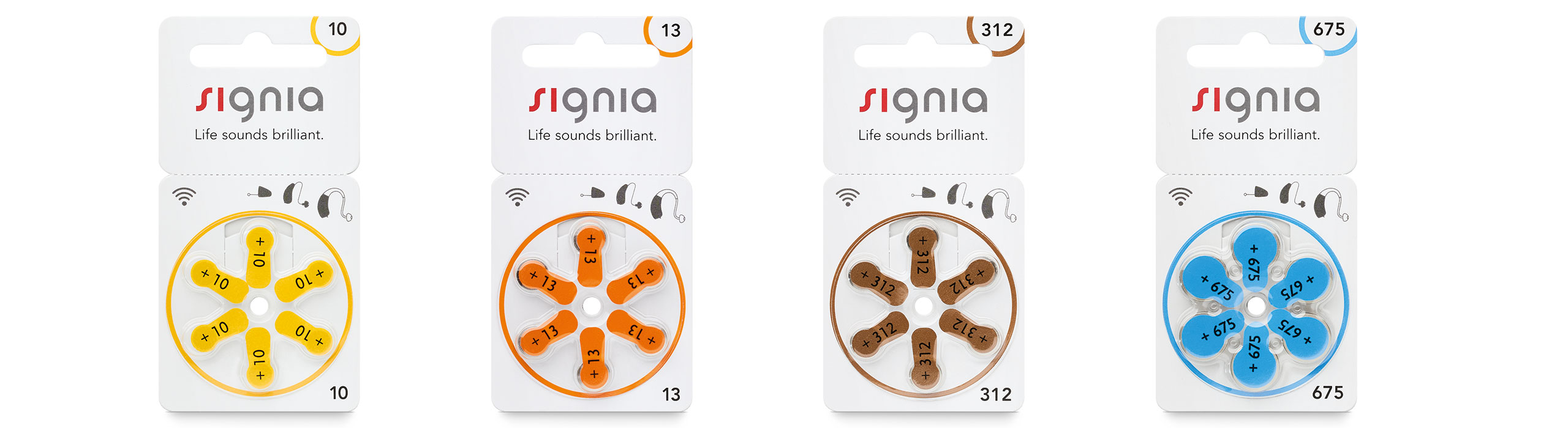 Signia høreapparatbatterier kommer i alle størrelser og passer alle typer høreapparat.